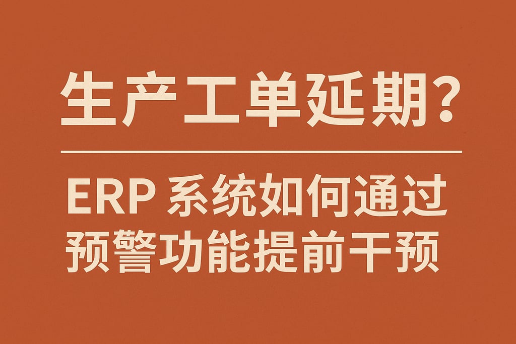 生产工单延期？ERP 系统如何通过预警功能提前干预